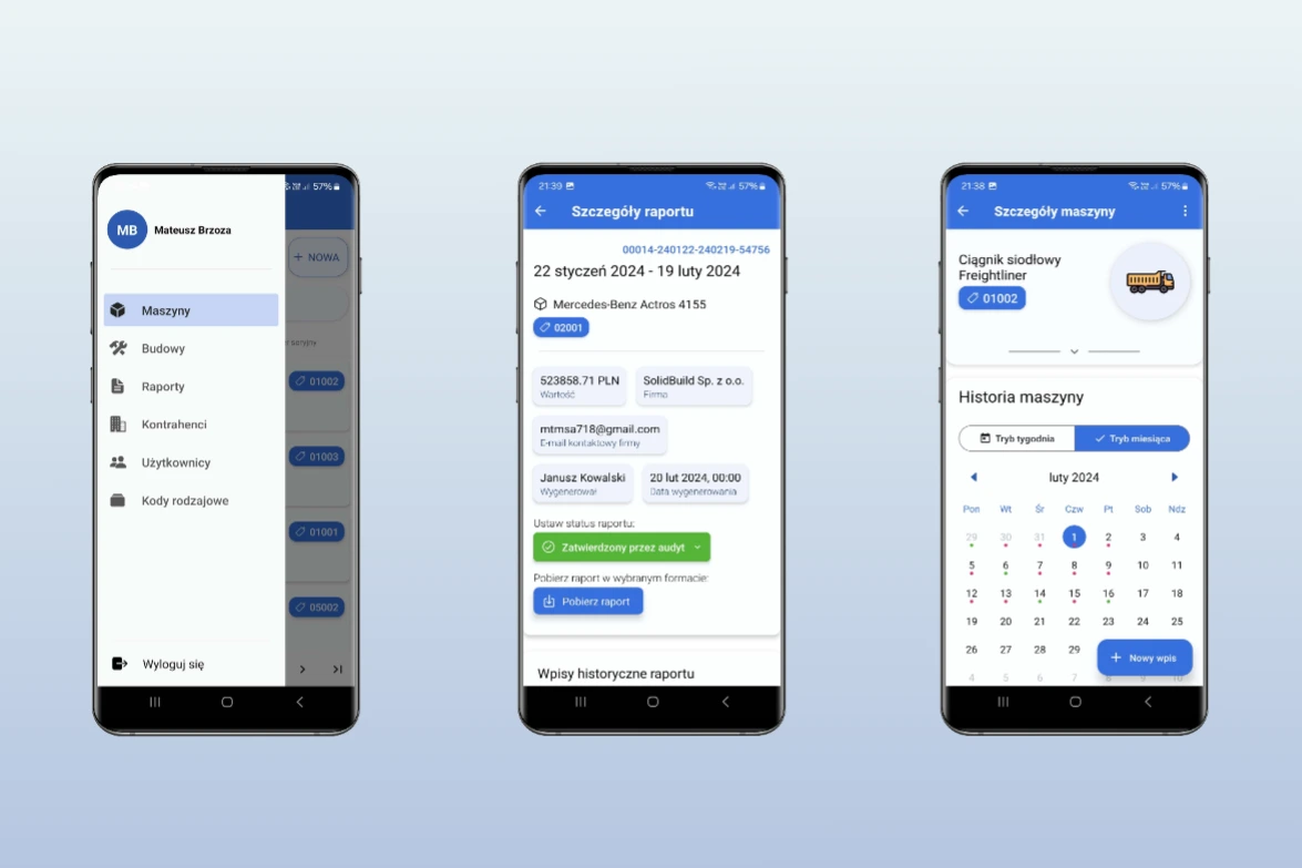 Podgląd systemu ERP MTM